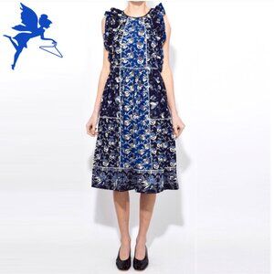 ULLA JOHNSON Citra Ruffle Patchwork Dress